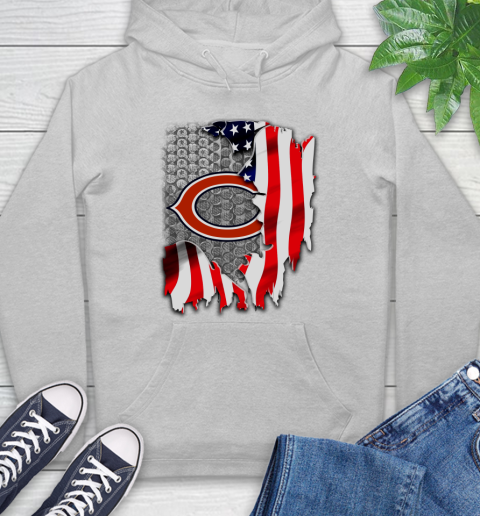 Chicago Bears NFL Football American Flag Hoodie - Image 7