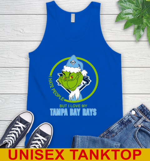 Tampa Bay Rays MLB Christmas Grinch I Hate People But I Love My Favorite Baseball Team Tank Top 5