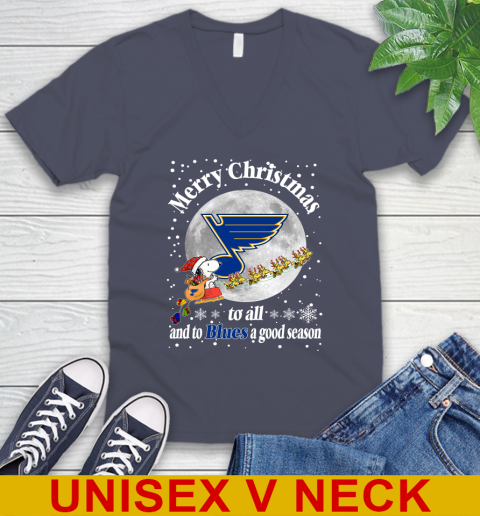 St.Louis Blues Merry Christmas To All And To Blues A Good Season NHL Hockey Sports V-Neck T-Shirt 7