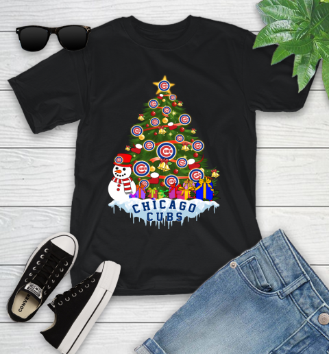 Chicago Cubs Merry Christmas MLB Baseball Sports Youth T-Shirt 2