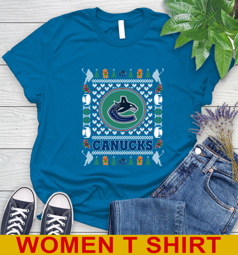 Vancouver Canucks Merry Christmas NHL Hockey Loyal Fan Women's T-Shirt 8
