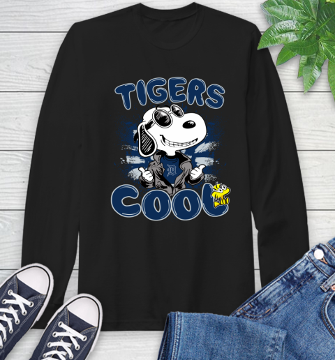 MLB Baseball Detroit Tigers Cool Snoopy Shirt Long Sleeve T-Shirt