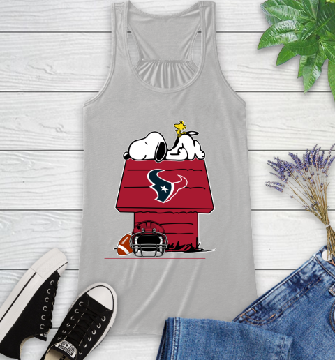 Houston Texans NFL Football Snoopy Woodstock The Peanuts Movie Racerback Tank