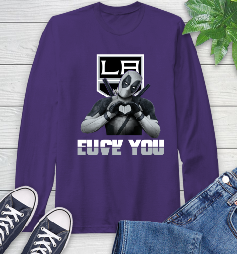 NHL Los Angeles Kings Deadpool Love You Fuck You Hockey Sports Long Sleeve T-Shirt 5
