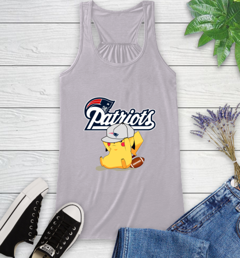 NFL Pikachu Football Sports New England Patriots Racerback Tank 5