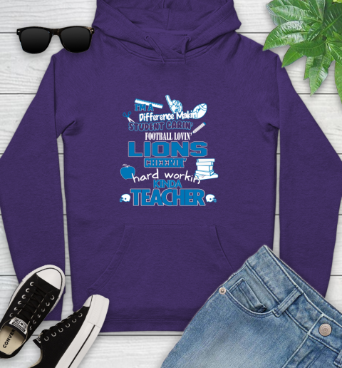 Detroit Lions NFL I'm A Difference Making Student Caring Football Loving Kinda Teacher Youth Hoodie 5
