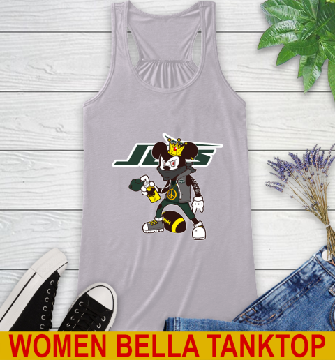 New York Jets NFL Football Mickey Peace Sign Sports Racerback Tank 5