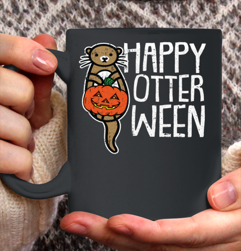 Happy Otter Ween Lazy Halloween Costume Funny Animal Pun Ceramic Mug 11oz