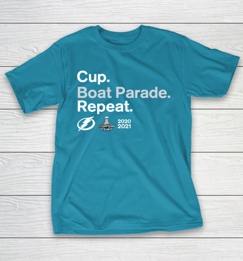 Cup Boat Parade Repeat Tampa bay Lightnings Stanley Hockey 2021 T-Shirt 7