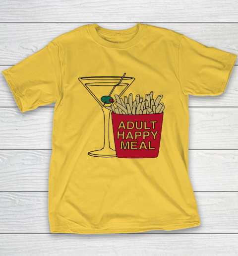 Adult Happy Meal Martini And Fries Youth T-Shirt 4