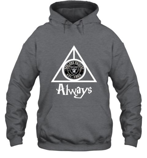 Always Love The Oakland Raiders x Harry Potter Mashup NFL fopn always love the oakland raiders x harry potter mas hoodie 23 front dark heather