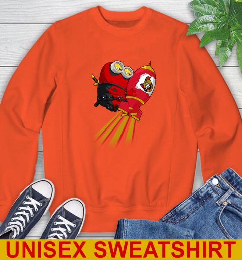 NHL Hockey Ottawa Senators Deadpool Minion Marvel Shirt Sweatshirt 3