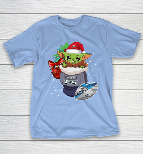 Philadelphia Eagles Christmas Baby Yoda Star Wars Funny Happy NFL T-Shirt 11