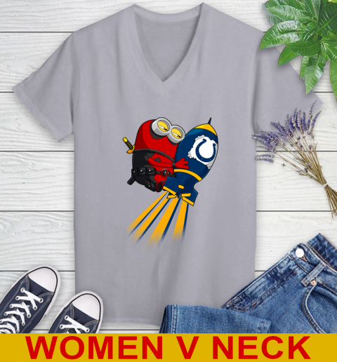 NFL Football Indianapolis Colts Deadpool Minion Marvel Shirt Women's V-Neck T-Shirt 4