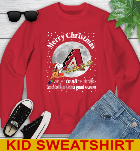 Arizona Diamondbacks Merry Christmas To All And To Diamondbacks A Good Season MLB Baseball Sports Youth Sweatshirt 7