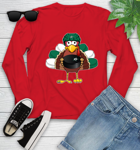 Dallas Stars Turkey Thanksgiving Day Youth Long Sleeve 11