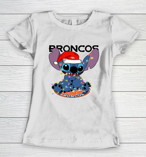 Denver Broncos NFL Football noel stitch Christmas Women's T-Shirt