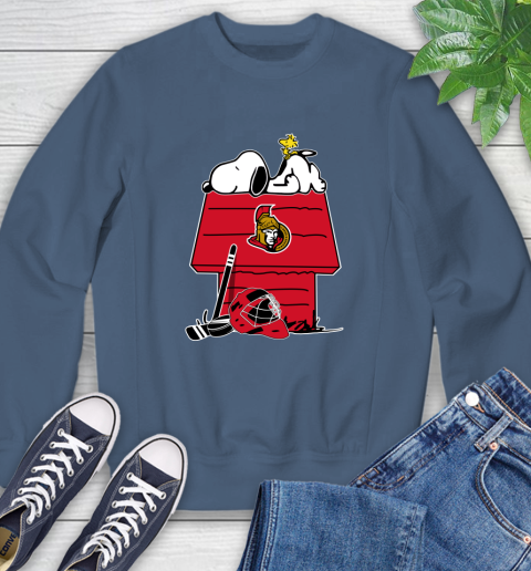 Ottawa Senators NHL Hockey Snoopy Woodstock The Peanuts Movie Sweatshirt 7
