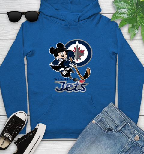 NHL Winnipeg Jets Mickey Mouse Disney Hockey T Shirt Youth Hoodie 9