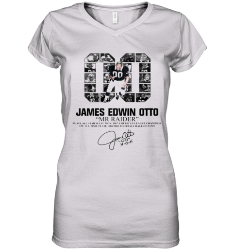00 James Edwin Otto Mr Raider Signature Women's V-Neck T-Shirt