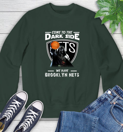 NBA Come To The Dark Side We Have Brooklyn Nets Star Wars Darth Vader Basketball Sweatshirt 12