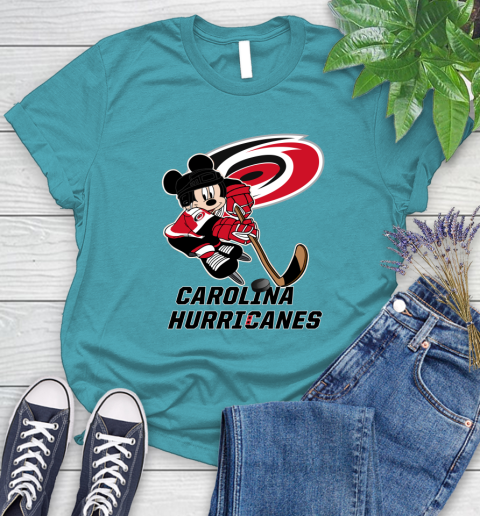 NHL Carolina Hurricanes Mickey Mouse Disney Hockey T Shirt Women's T-Shirt 12