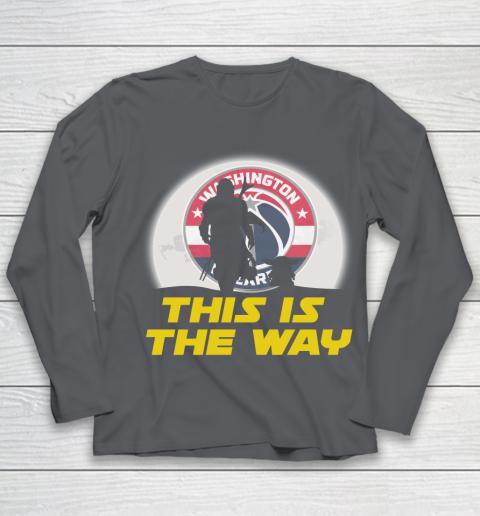 Washington Wizards NBA Basketball Star Wars Yoda And Mandalorian This Is The Way Youth Long Sleeve 6