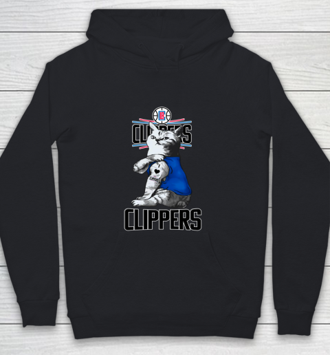 NBA Basketball My Cat Loves LA Clippers Youth Hoodie
