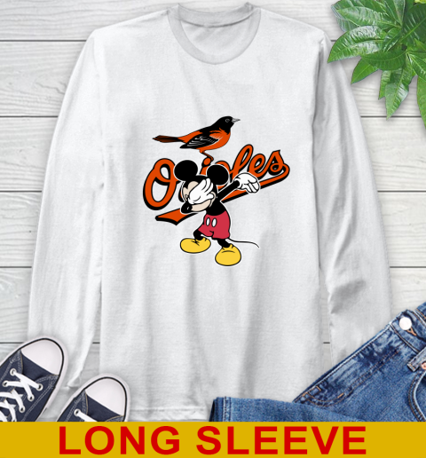 Baltimore Orioles MLB Baseball Dabbing Mickey Disney Sports Long Sleeve T-Shirt