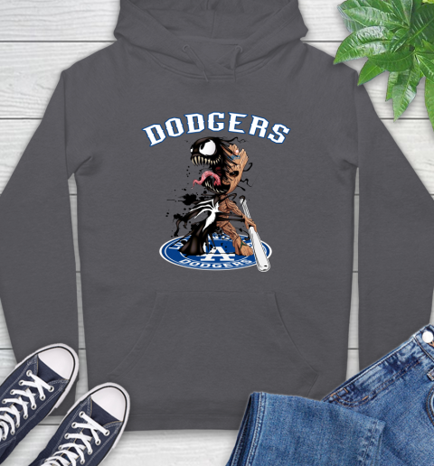 MLB Los Angeles Dodgers Baseball Venom Groot Guardians Of The Galaxy Hoodie 7