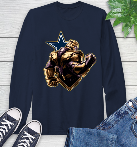 NFL Thanos Avengers Endgame Football Sports Dallas Cowboys Long Sleeve T-Shirt 4
