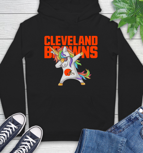 Cleveland Browns NFL Football Funny Unicorn Dabbing Sports Hoodie 2