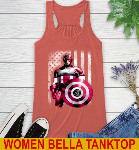 Toronto Raptors NBA Basketball Captain America Marvel Avengers American Flag Shirt Racerback Tank 3