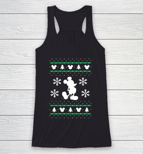 Disney Mickey Mouse Christmas Ugly Sweater Style Racerback Tank