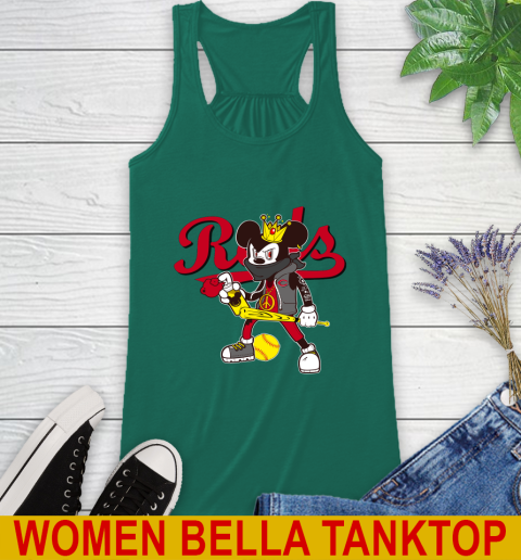 Cincinnati Reds MLB Baseball Mickey Peace Sign Sports Racerback Tank 7