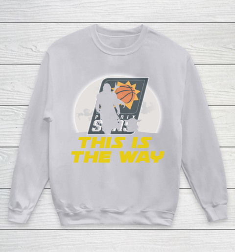 Phoenix Suns NBA Basketball Star Wars Yoda And Mandalorian This Is The Way Youth Sweatshirt 3