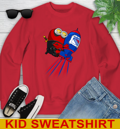 NHL Hockey New York Rangers Deadpool Minion Marvel Shirt Youth Sweatshirt 7