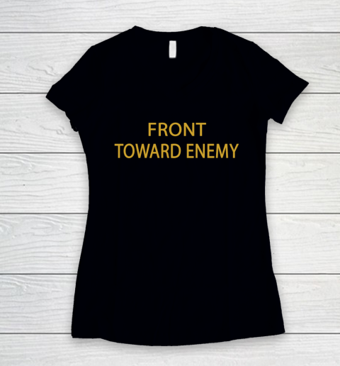 Front Toward Enemy (print on two side) Women's V-Neck T-Shirt