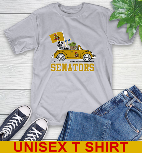 NHL Hockey Ottawa Senators Darth Vader Baby Yoda Driving Star Wars Shirt T-Shirt 6