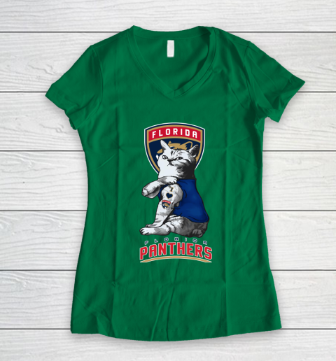 NHL My Cat Loves Florida Panthers Hockey Women's V-Neck T-Shirt 4 NHL My Cat Loves Florida Panthers Hockey Women's V-Neck T-Shirt - Image 4