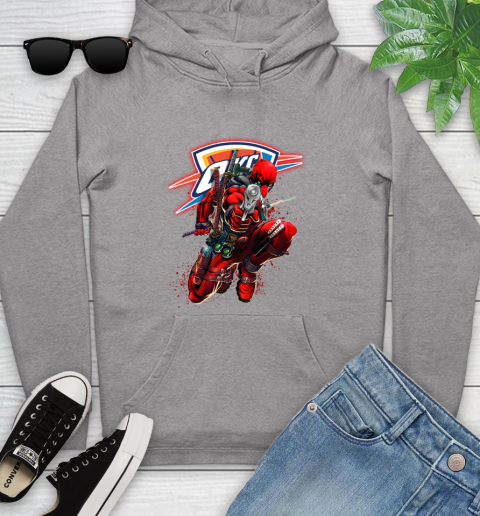 NBA Deadpool Marvel Comics Sports Basketball Oklahoma City Thunder Youth Hoodie 6