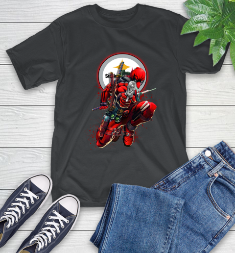 NFL Deadpool Marvel Comics Sports Football Pittsburgh Steelers T-Shirt 2