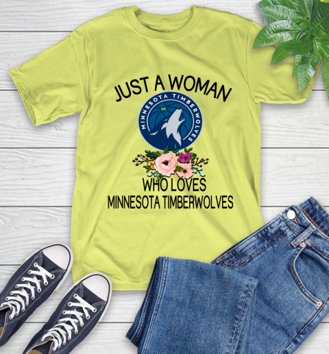 NBA Just A Woman Who Loves Minnesota Timberwolves Basketball Sports T-Shirt 8