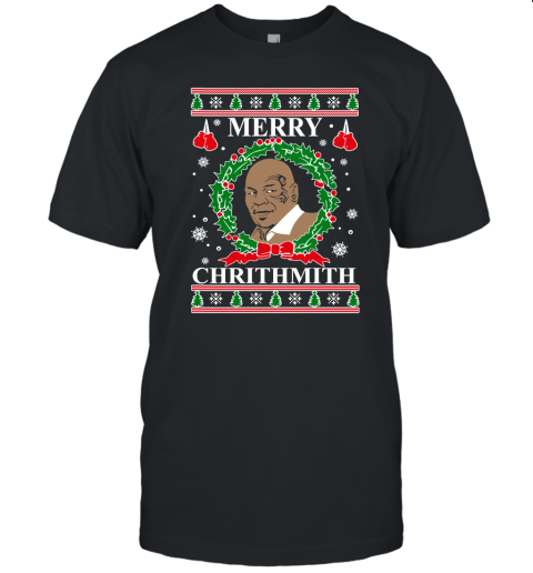 Merry Chrithmith Ugly Christmas Slouchy Off Shoulder Oversized Unisex Jersey Tee