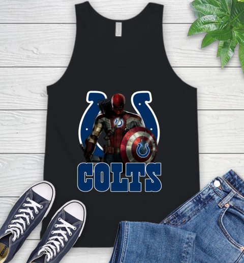 NFL Captain America Thor Spider Man Hawkeye Avengers Endgame Football Indianapolis Colts Tank Top 2