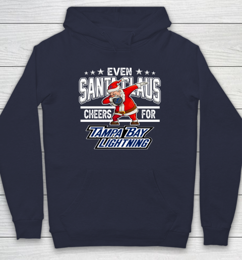 Tampa Bay Lightning Even Santa Claus Cheers For Christmas NHL Hoodie 2