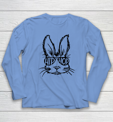 Hip Hop Bunny Face With Sunglasses Easter Day Long Sleeve T-Shirt 6