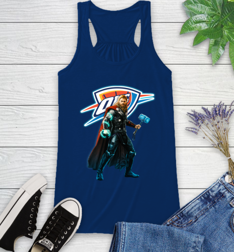 NBA Thor Avengers Endgame Basketball Oklahoma City Thunder Racerback Tank 9