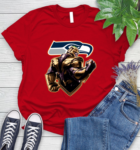 NFL Thanos Avengers Endgame Football Sports Seattle Seahawks Women's T-Shirt 9