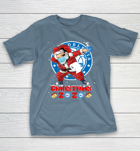 Philadelphia 76ers Funny Santa Claus Dabbing Christmas 2020 NBA T-Shirt 6
